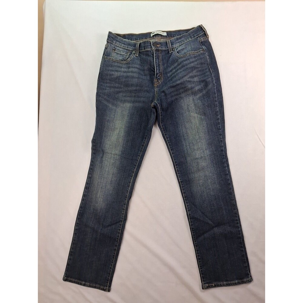 Levis Jeans Womens 12M Blue Medium Wash 505 Straight Leg Mid Rise Stretch Denim